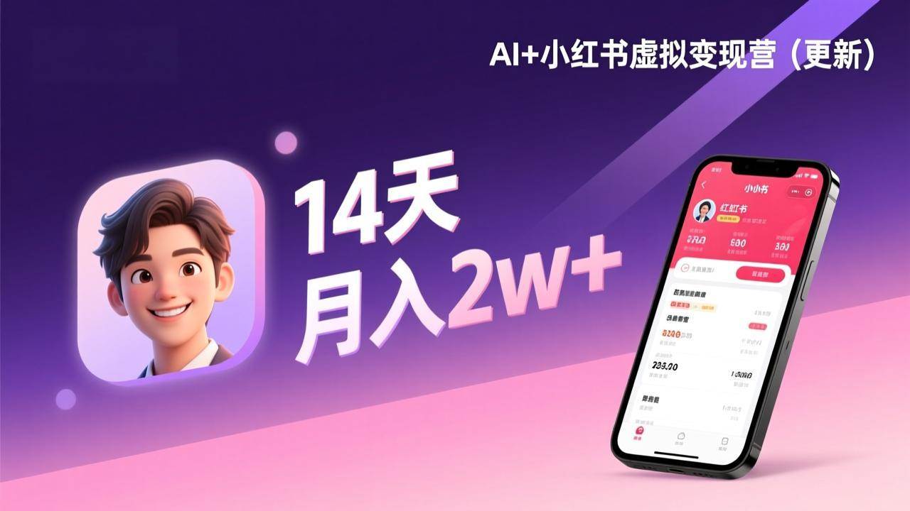 （17275期）AI+小红书虚拟变现营（更新），14天掌握选品、笔记、成交，打造自动化月入2w+事业-中创资源网