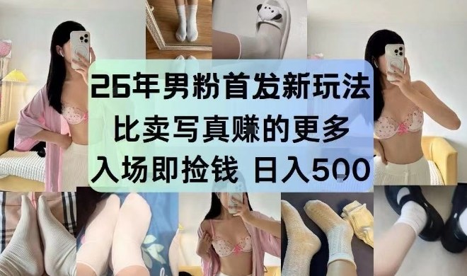 26年男粉首发最新3.0玩法，独此一家，比卖写真賺的更多，入场即捡钱，日入5张【揭秘】-中创资源网