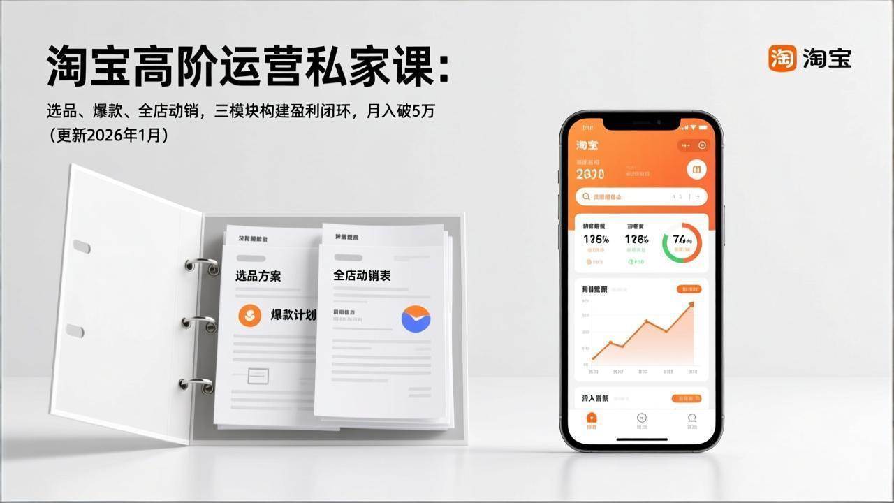 （17280期）淘宝高阶运营私家课：选品、爆款、全店动销，三模块构建盈利闭环，月入破5万（更新26年1月）-中创资源网