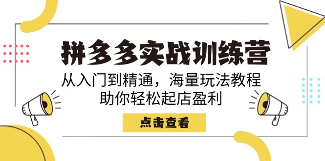 （14392期）拼多多实战训练营，从入门到精通，海量玩法教程，助你轻松起店盈利-中创资源网