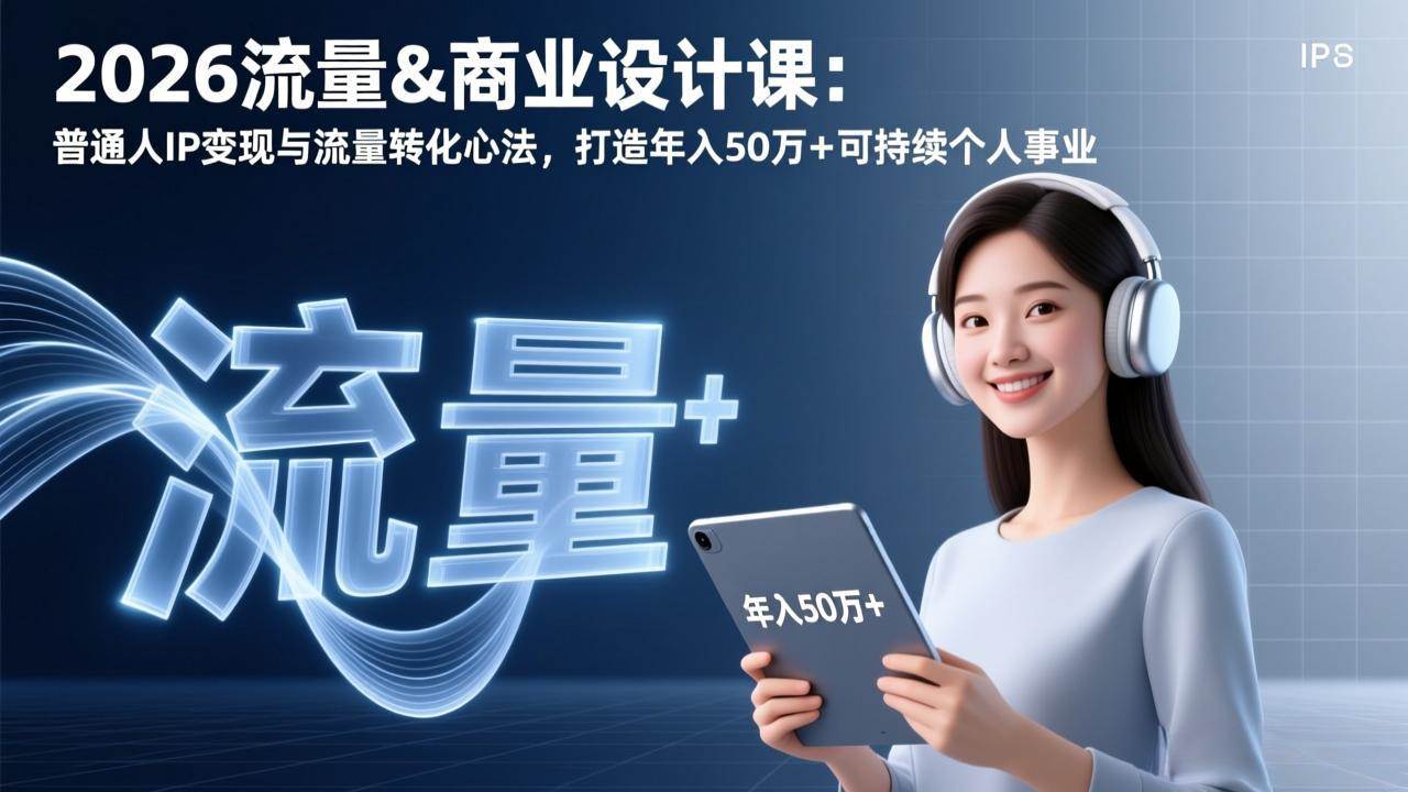 （17246期）2026流量&商业设计课：普通人IP变现与流量转化心法，打造年入50万+可持续个人事业-中创资源网