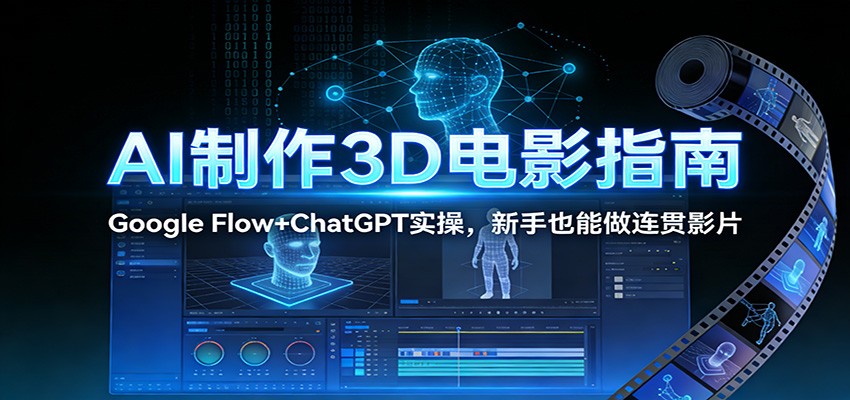 AI制作3D电影指南：Google Flow+ChatGPT实操，新手也能做连贯影片-中创资源网