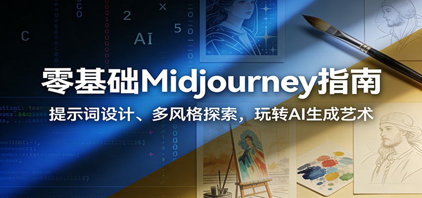 零基础Midjourney指南：提示词设计、多风格探索，玩转AI生成艺术-中创资源网