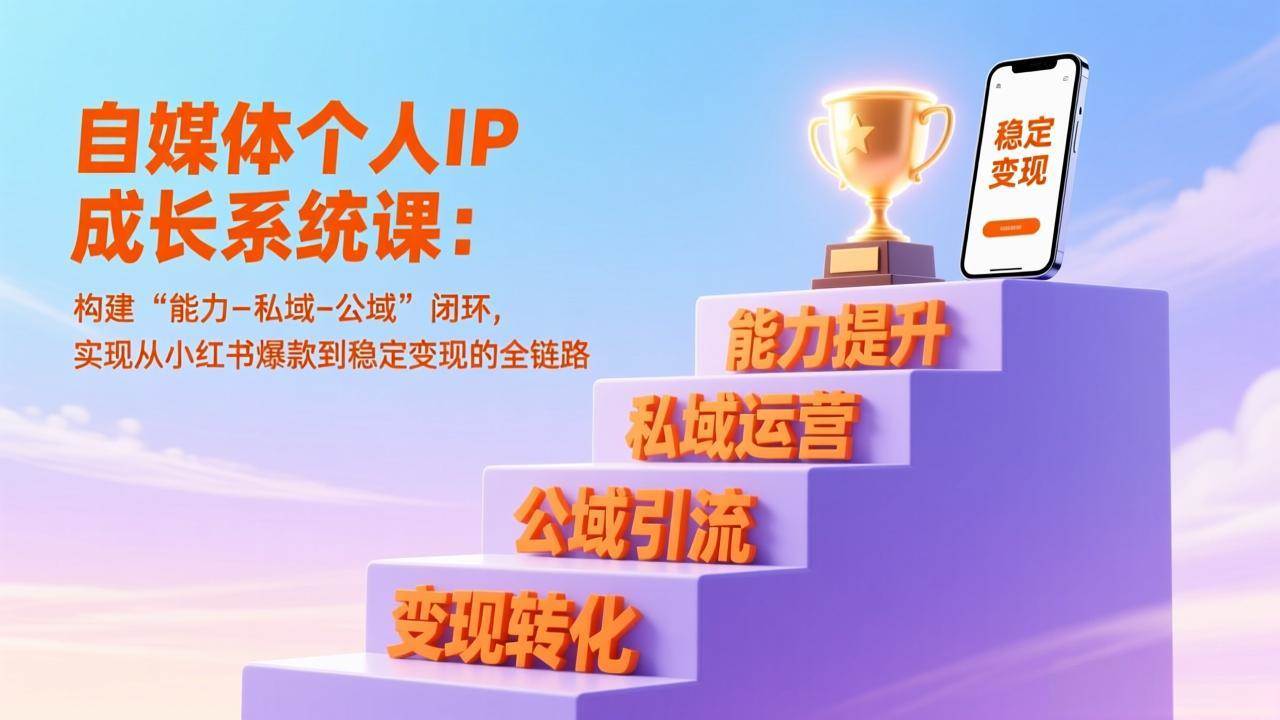 （17192期）自媒体个人IP成长系统课：构建“能力-私域-公域”闭环，实现从小红书爆款到稳定变现的全链路-中创资源网