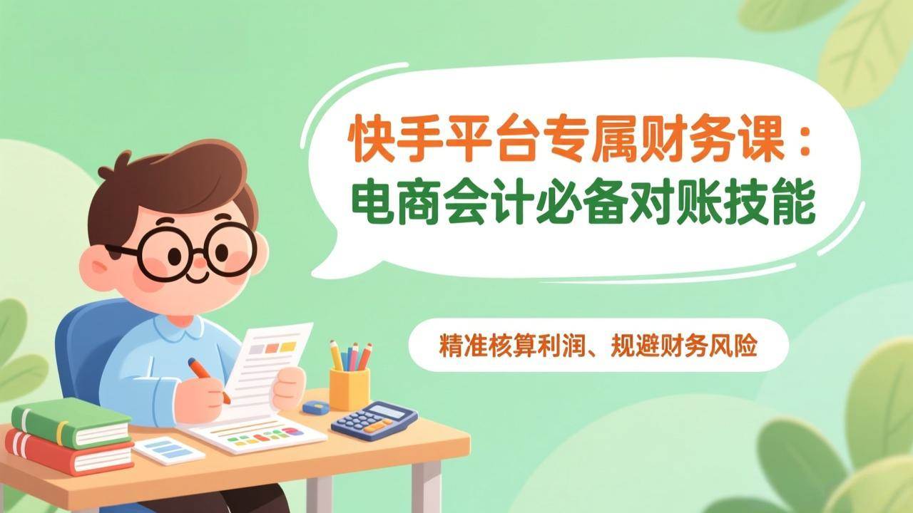 （17167期）快手平台专属财务课：电商会计必备对账技能，精准核算利润、规避财务风险-中创资源网
