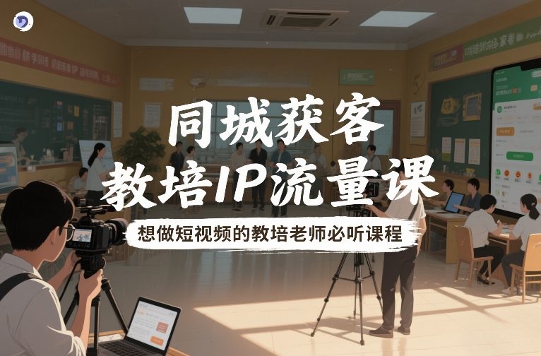 同城获客，教培IP流量课，想做短视频的教培老师必听课程-中创资源网