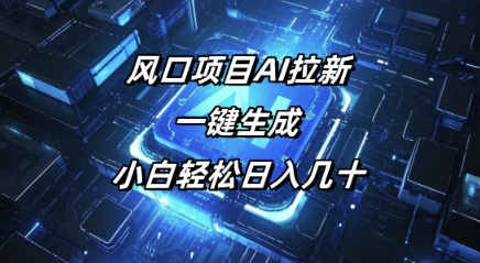 风口项目AI拉新，一键生成，小白轻松日入几十-中创资源网