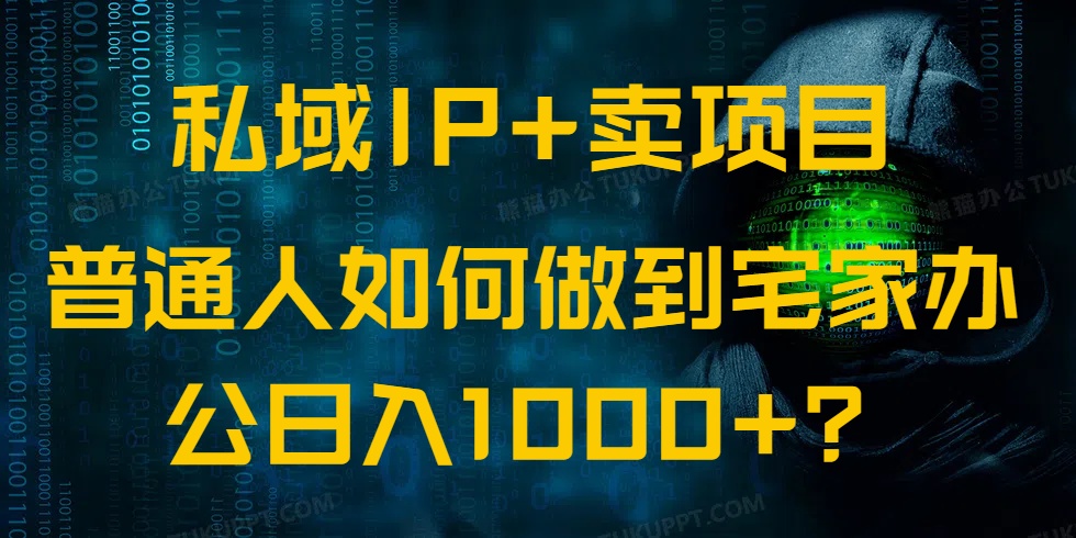 （14400期）私域IP+卖项目，普通人如何做到宅家办公实现日入1000+-中创资源网