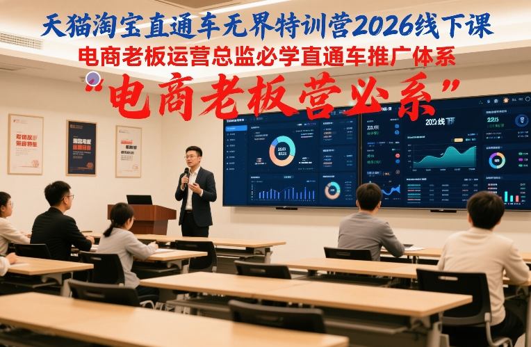 天猫淘宝直通车无界特训营2026线下课，电商老板运营总监必学直通车推广体系-中创资源网