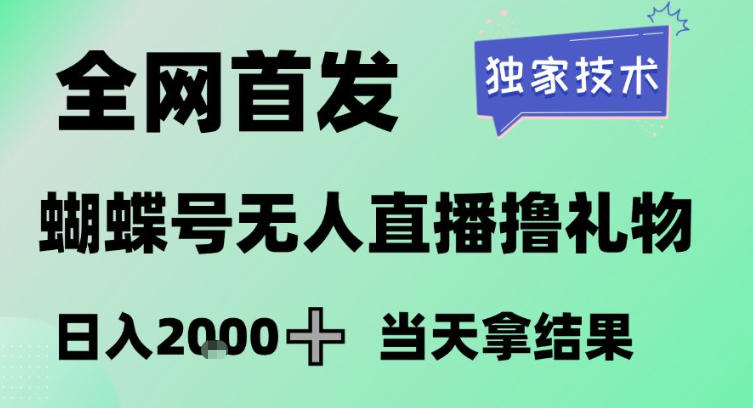 2026最新蝴蝶号无人直播掘金，独家技术，全网首发小白做了一个月收益3W，长期稳定可做【揭秘】-中创资源网