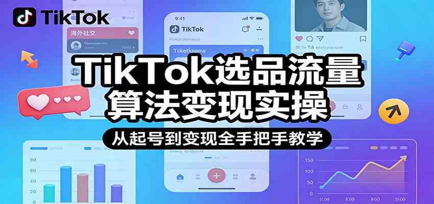 TikTok选品流量算法变现实操，从起号到变现全手把手教学-中创资源网