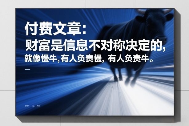 付费文章：财富是信息不对称决定的，就像慢牛，有人负责慢，有人负责牛-中创资源网