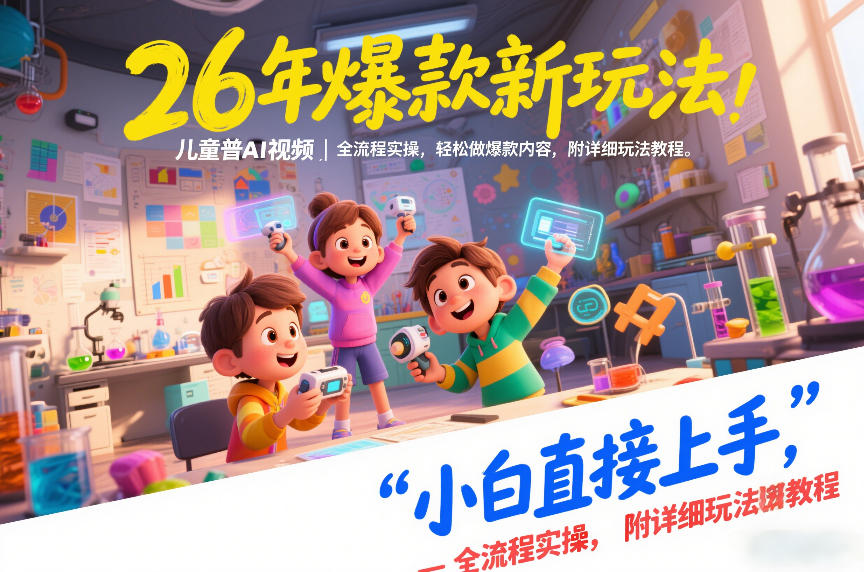 26年爆款新玩法，儿童科普AI视频，全流程实操，轻松做爆款内容，小白直接上手，附详细玩法教程-中创资源网