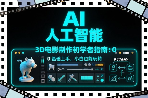 AI人工智能3D电影制作初学者指南：0基础上手，小白也能玩转-中创资源网