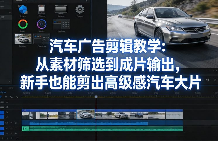 汽车广告剪辑教学：从素材筛选到成片输出，新手也能剪出高级感汽车大片-中创资源网