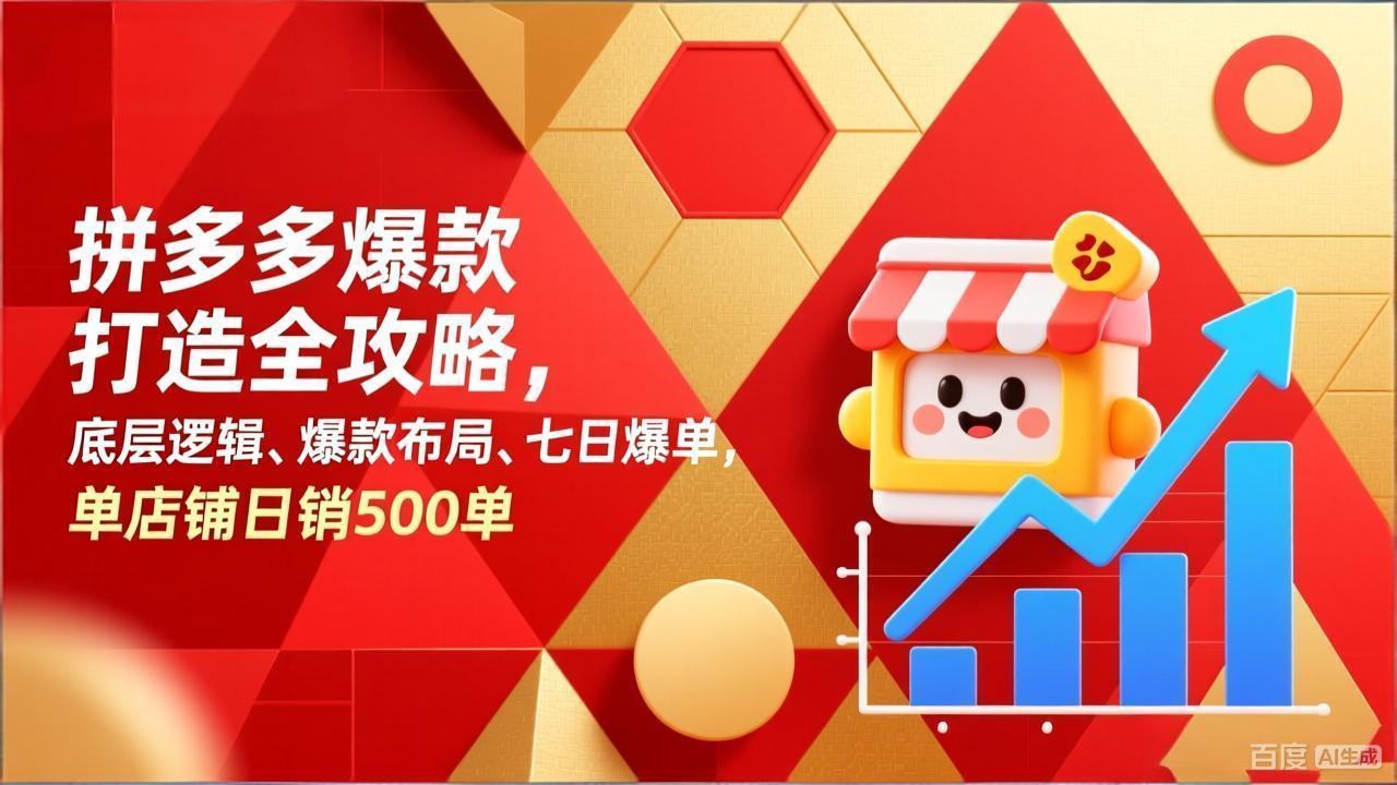拼多多爆款打造全攻略，底层逻辑、爆款布局、七日爆单，单店铺日销500单-中创资源网