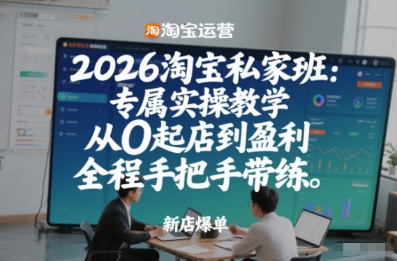 2026淘宝私家班：专属实操教学，从0起店到盈利，全程手把手带练-中创资源网