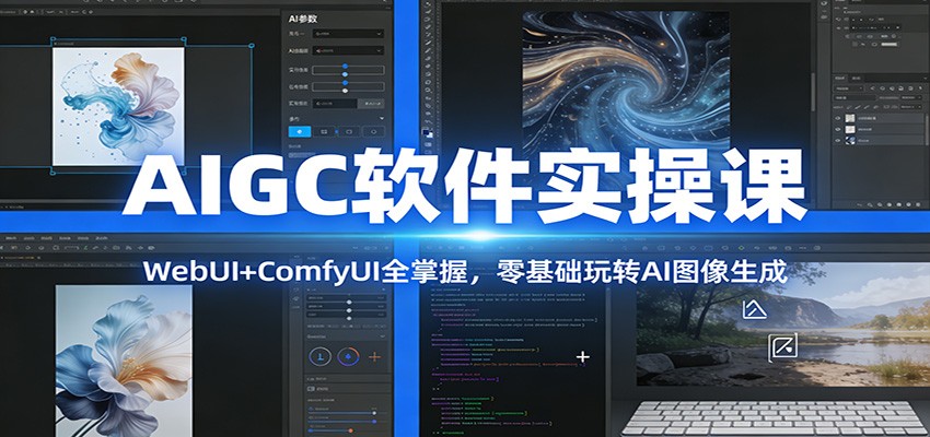 AIGC软件实操课：WebUI+ComfyUI全掌握，零基础玩转AI图像生成-中创资源网
