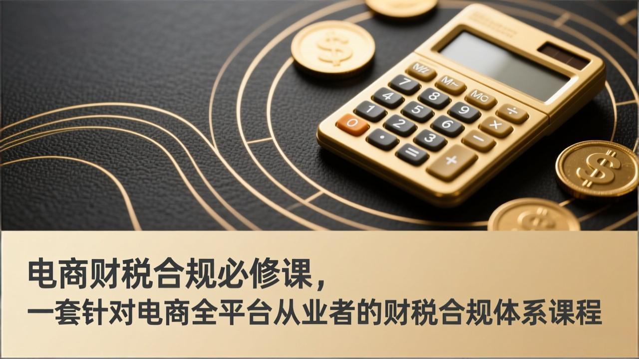 电商财税合规必修课，是一套针对电商全平台从业者的财税合规体系课程-中创资源网