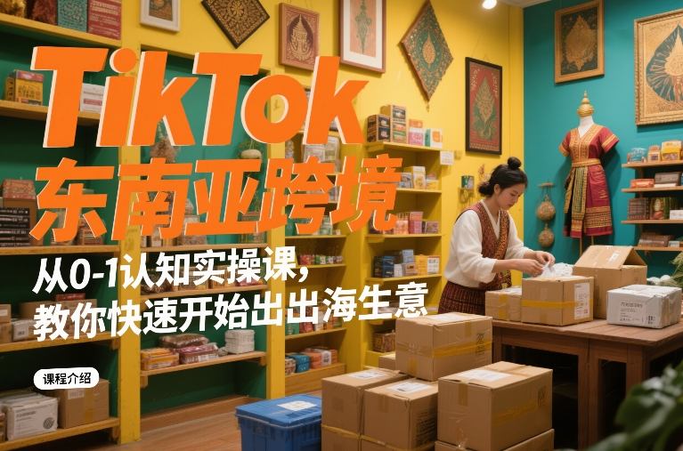 TikTok东南亚跨境从0-1认知实操课，教你快速开始出海生意-中创资源网