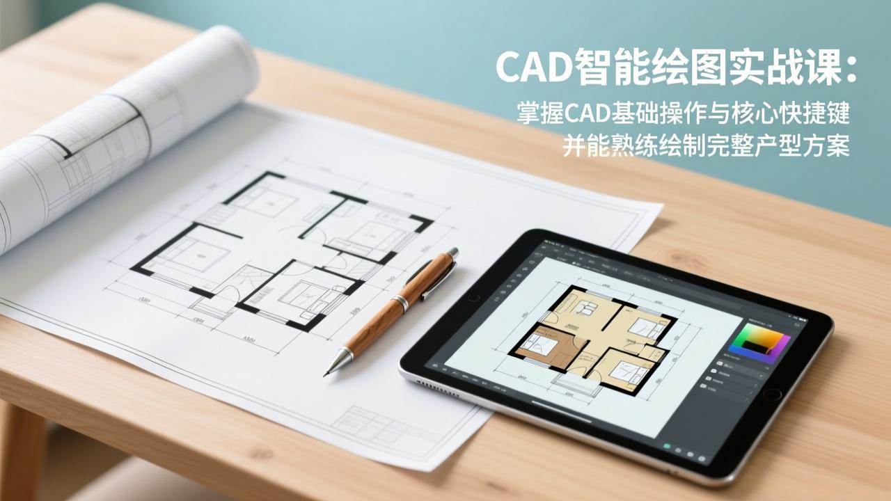 （17348期）CAD智能绘图实战课：掌握CAD基础操作与核心快捷键，并能熟练绘制完整户型方案-中创资源网