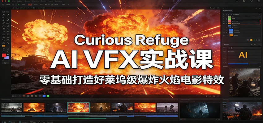 Curious Refuge AI VFX实战课，零基础打造好莱坞级爆炸火焰电影特效-中创资源网