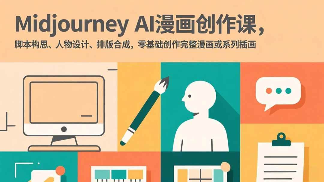 （17299期）Midjourney AI漫画创作课，脚本构思、人物设计、排版合成，零基础创作完整漫画或系列插画-中创资源网