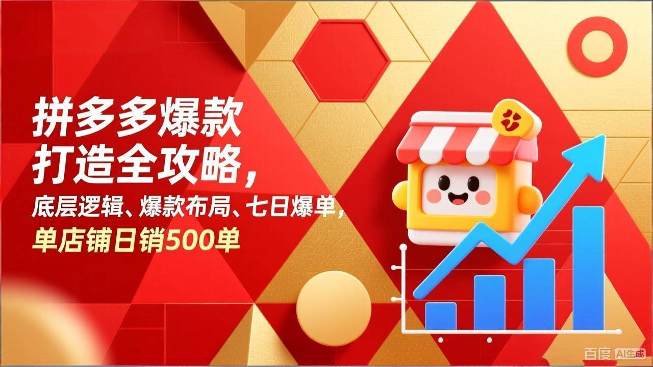 （17346期）拼多多爆款打造全攻略，底层逻辑、爆款布局、七日爆单，单店铺日销500单-中创资源网