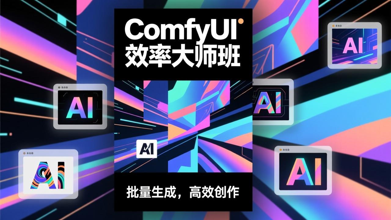 ComfyUI效率大师班：工作流搭建，批量生成，将个人AI出图效率提升5-10倍，月接单收入1-3万-中创资源网