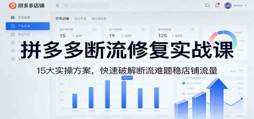 拼多多断流修复实战课：15大实操方案，快速破解断流难题稳店铺流量-中创资源网