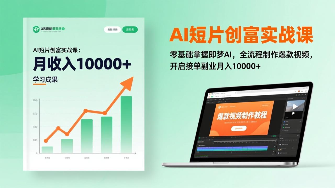 AI短片创富实战课：零基础掌握即梦AI，全流程制作爆款视频，开启接单副业月入10000+(更新-中创资源网
