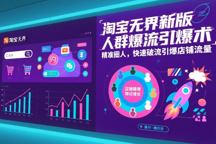 淘宝无界新版人群爆流引爆术，精准圈人，快速破流引爆店铺流量-中创资源网