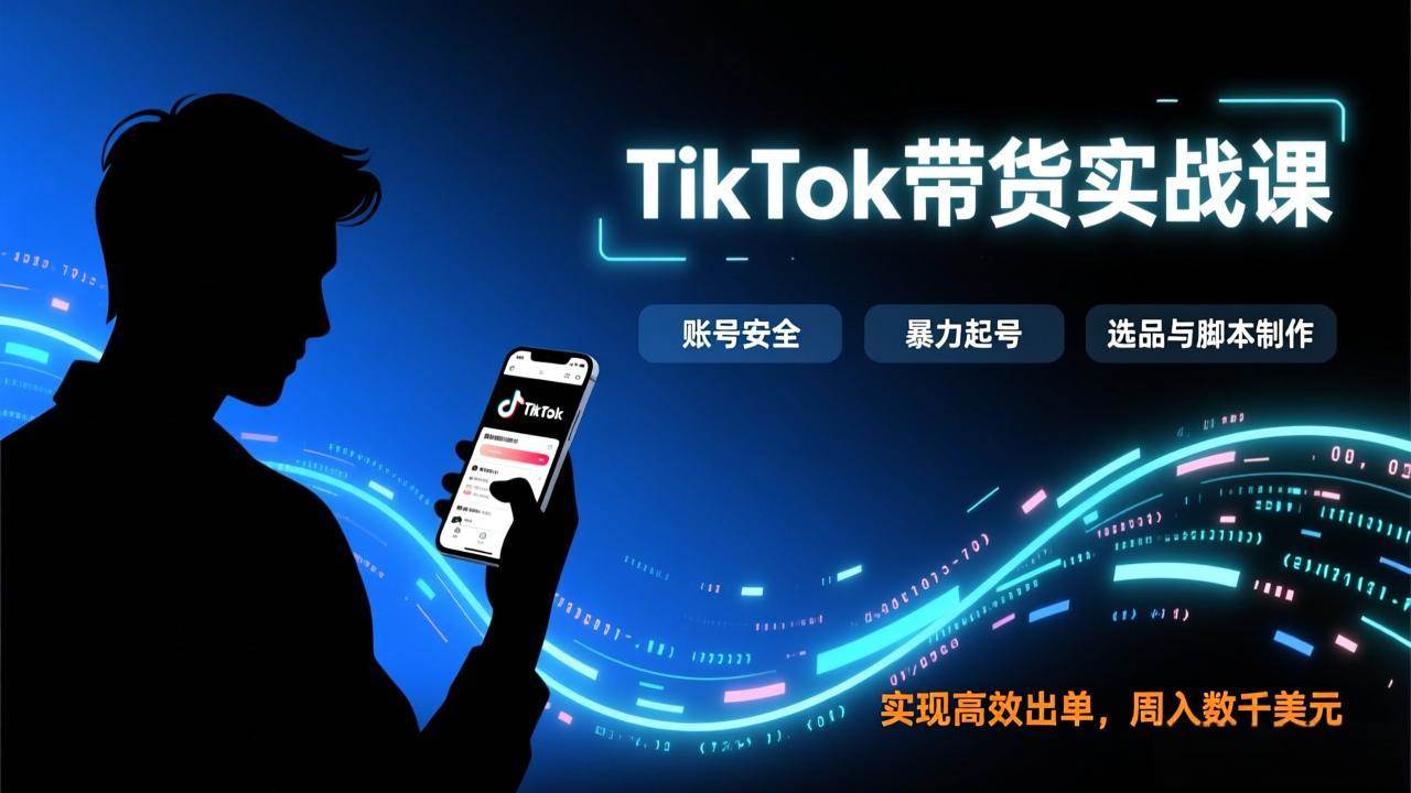 (17278期)TikTok带货实战课,涵盖账号安全、暴力起号、选品与脚本制作,实现高效出单,周入数千美元 (17278期)TikTok带货实战课,涵盖账号安全、暴力起号、选品与脚本制作,实现高效出单,周入数千美元