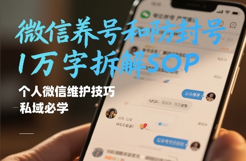 微信养号和防封号1万字拆解SOP，个人微信维护技巧，私域必学【文档】-中创资源网