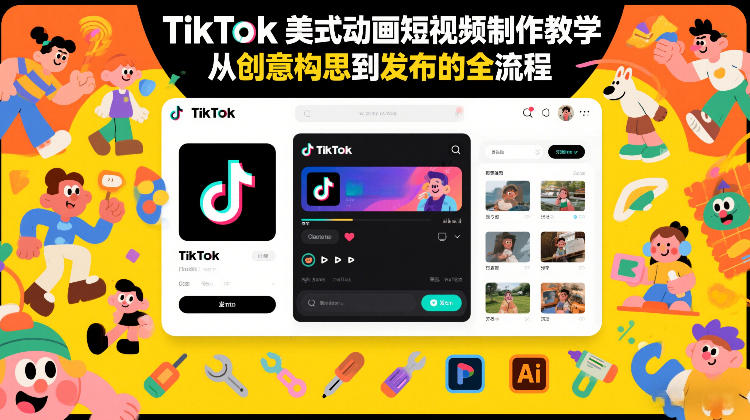 TikTok美式动画短视频制作教学，从创意构思到发布的全流程-中创资源网
