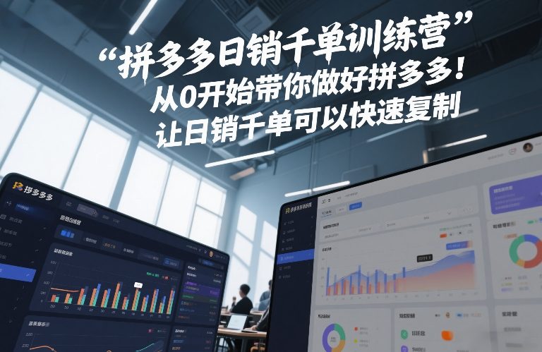 拼多多日销千单训练营，从0开始带你做好拼多多，让日销千单可以快速复制(更新26年1月)-中创资源网