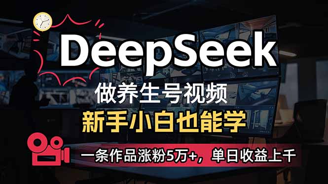 （14270期）小白用DeepSeek做养生号，一条作品涨粉5万+，单日收益上千-中创资源网