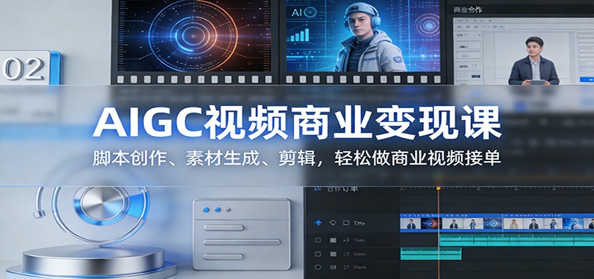 AIGC视频商业变现课：脚本创作、素材生成、剪辑，轻松做商业视频接单-中创资源网