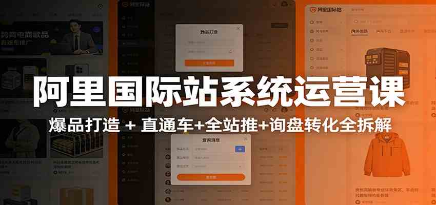 阿里国际站运营实战课：从店铺布局到TOP10旺铺，数据化运营，推广全攻略-中创资源网