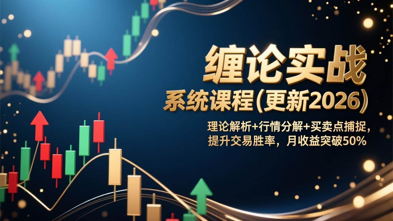 （17136期）缠论实战系统课程(更新2026)，理论解析+行情分解+买卖点捕捉，提升交易胜率，月收益突破50%-中创资源网