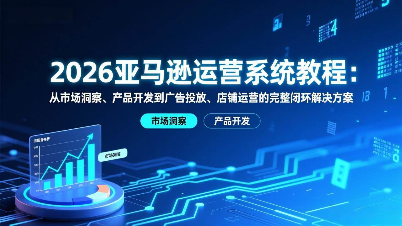 （17208期）2026亚马逊运营系统教程：从市场洞察、产品开发到广告投放、店铺运营的完整闭环解决方案-中创资源网