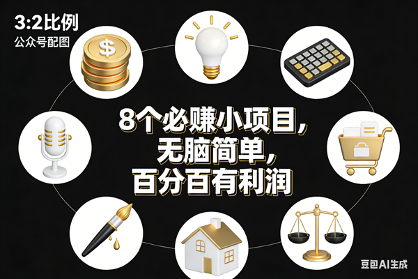 （17101期）8个必赚小项目，无脑简单，百分百有利润，副业首选，日入300+-中创资源网