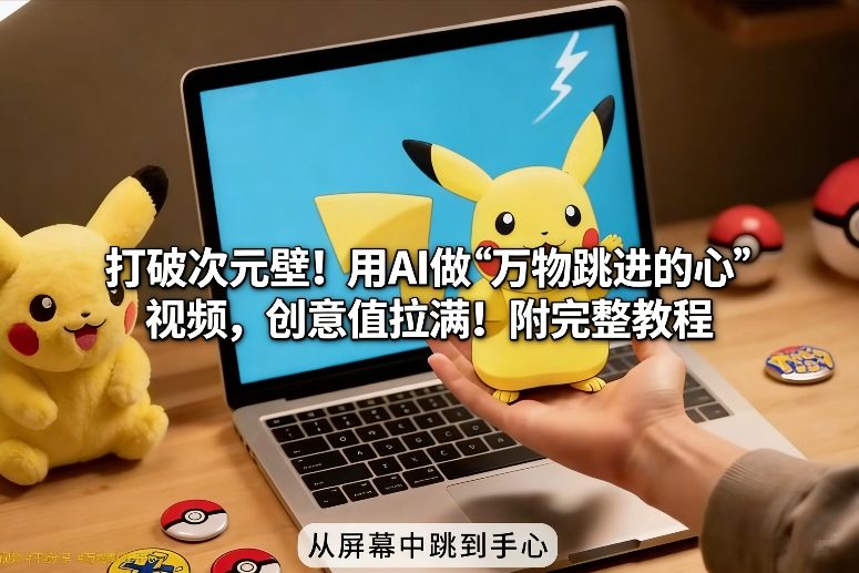 打破次元壁！用AI做【万物跳进手心】视频，创意值拉满！附完整教程-中创资源网