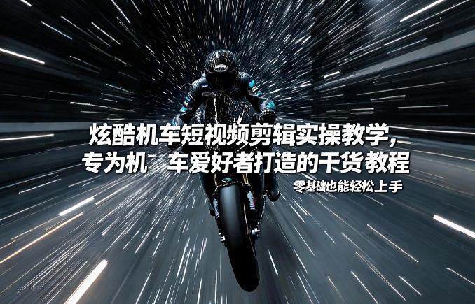 炫酷机车短视频剪辑实操教学，专为机车爱好者打造的干货教程，零基础也能轻松上手-中创资源网