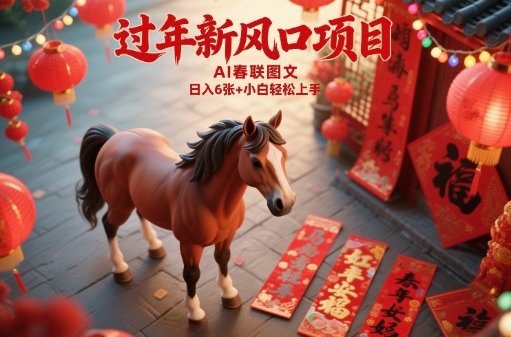 过年新风口项目，用ai春联图文，日入6张+小白轻松上手【揭秘】-中创资源网