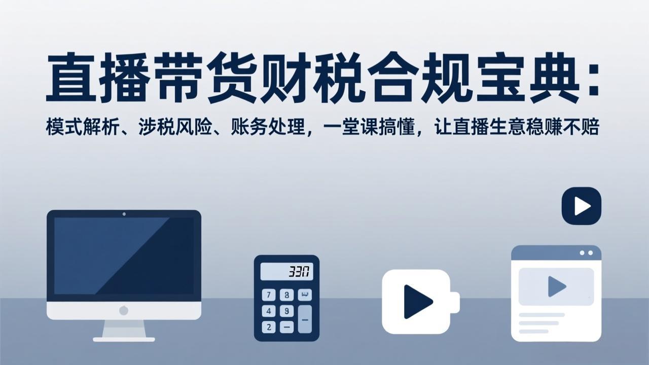 直播带货财税合规宝典：模式解析、涉税风险、账务处理，一堂课搞懂，让直播生意稳赚不赔-中创资源网